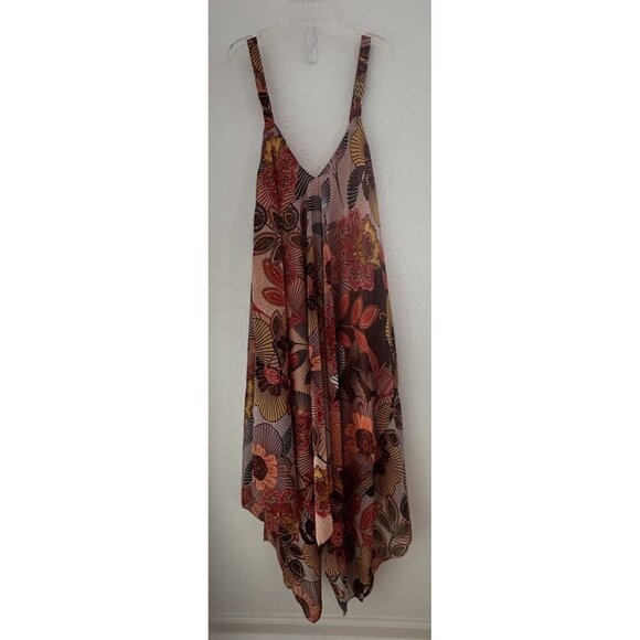 Mlle Gabrielle Women Maxi Dress V Neck Adj Straps Handkerchief Hem Plus 2X Fairy - Picture 1 of 9